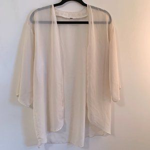 Cream sheer kimono /shawl / light wrap with flowy sleeves